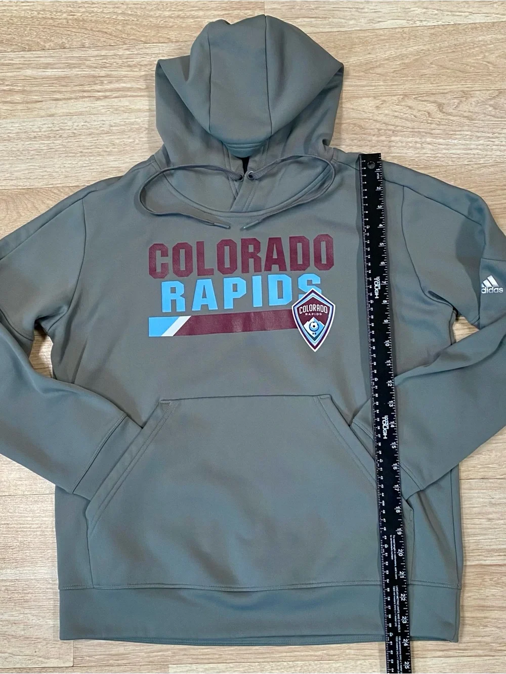 Adidas Colorado Rapids Hoodie Men’s Small Grey MLS Soccer Pullover Sweatshirt